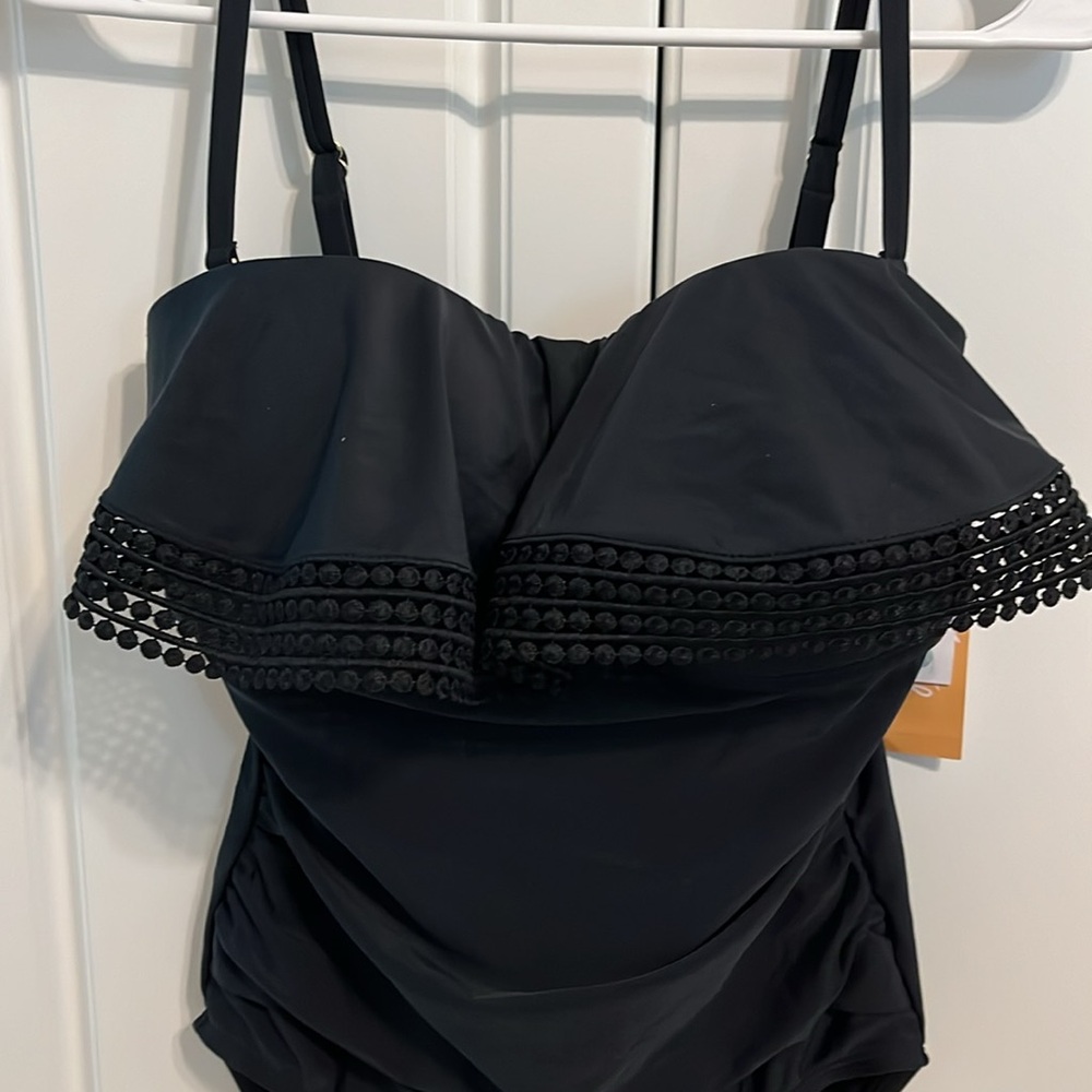 Black Strapless / Convertible One Piece Swimsuit